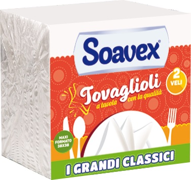 TOVAGLIOLI 38X38 2 VELI CRT DA 32 CONF. X 50 PZ. 1600 PEZZI