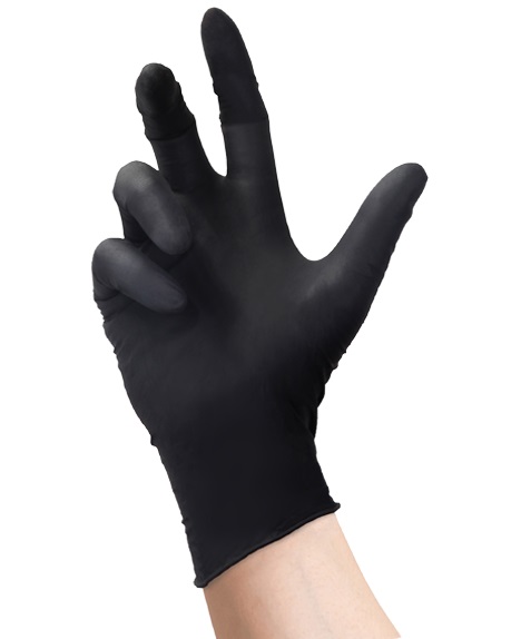GUANTI MONOUSO IN NITRILE NERO CONF. 100 PZ