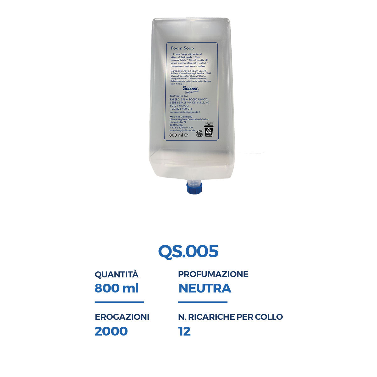 Sapone Ricarica FOAM SOAP 800ML