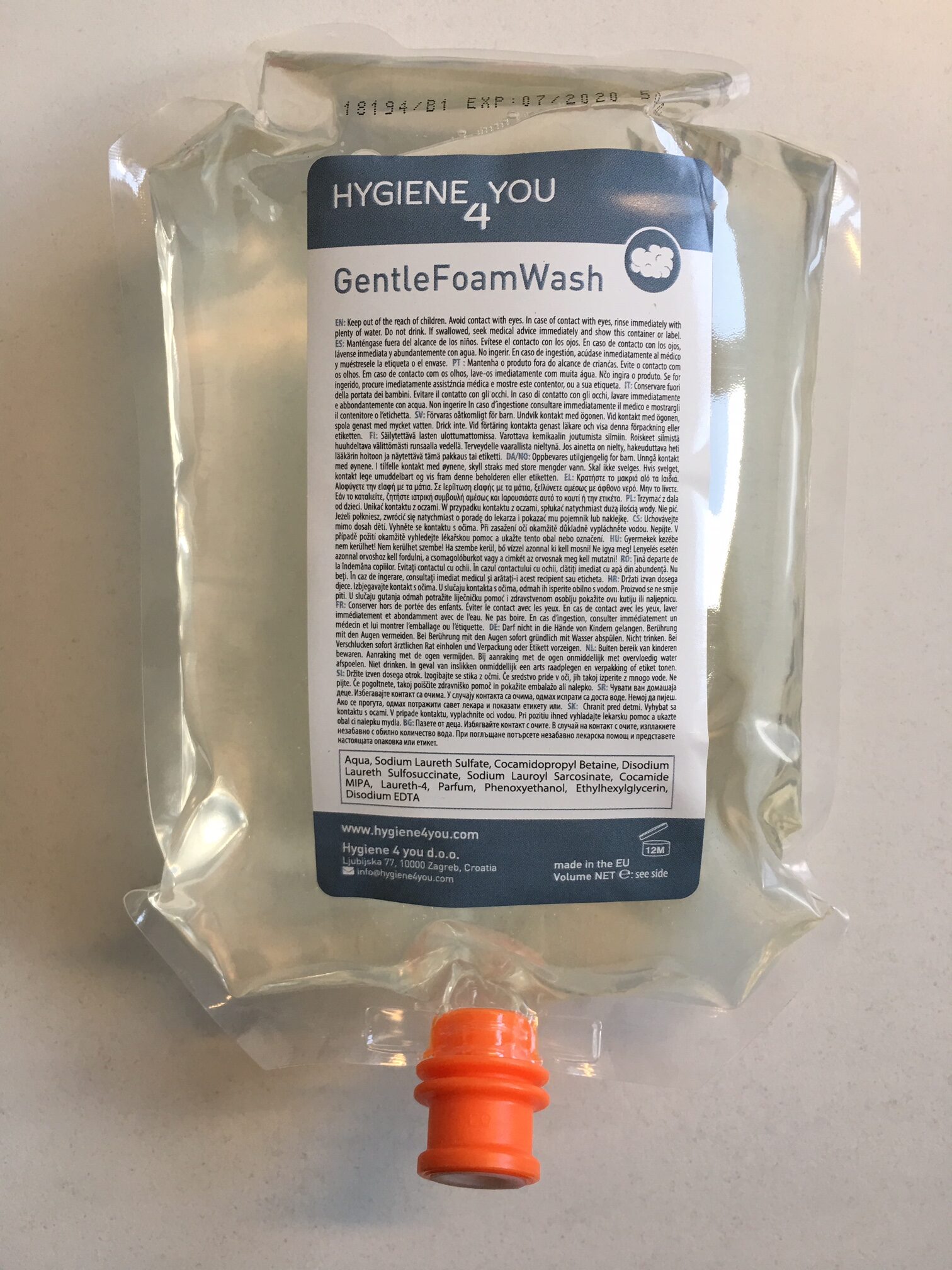 SAPONE LIQUIDO RICARICA GENTLE FOAM WASH 1000 ml conf. 6pz