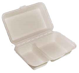 CONCHILIE PORTA HAMBURGER in polpa da 1000 ml 2 scomparti 24*15*5+2