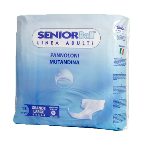 PANNOLONI SENIORBELL GRANDE, CONF. 15pz.  >70 Kg