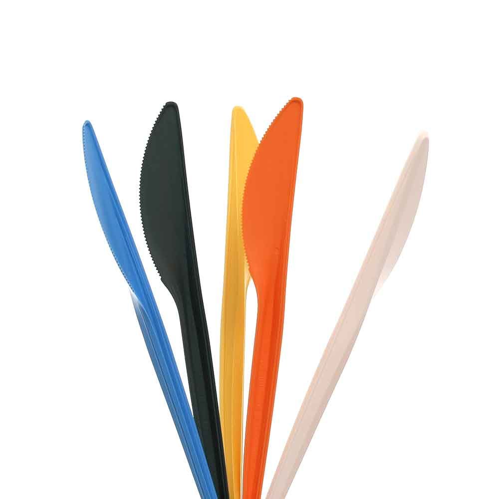 COLTELLI MONOUSO IN PLASTICA COLORATI USA E GETTA, CONF. 100PZ X 15
