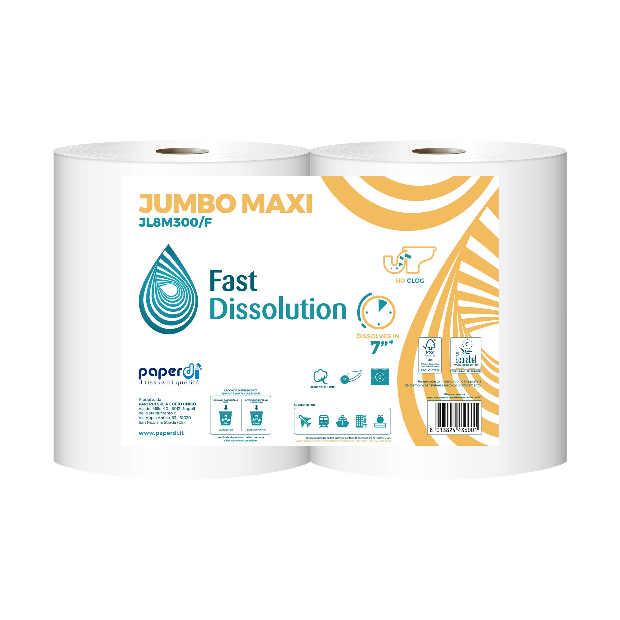 IGIENICA JUMBO Maxi FAST DISSOLUTION 2 V PURA CELL. CONF. 6 ROT.