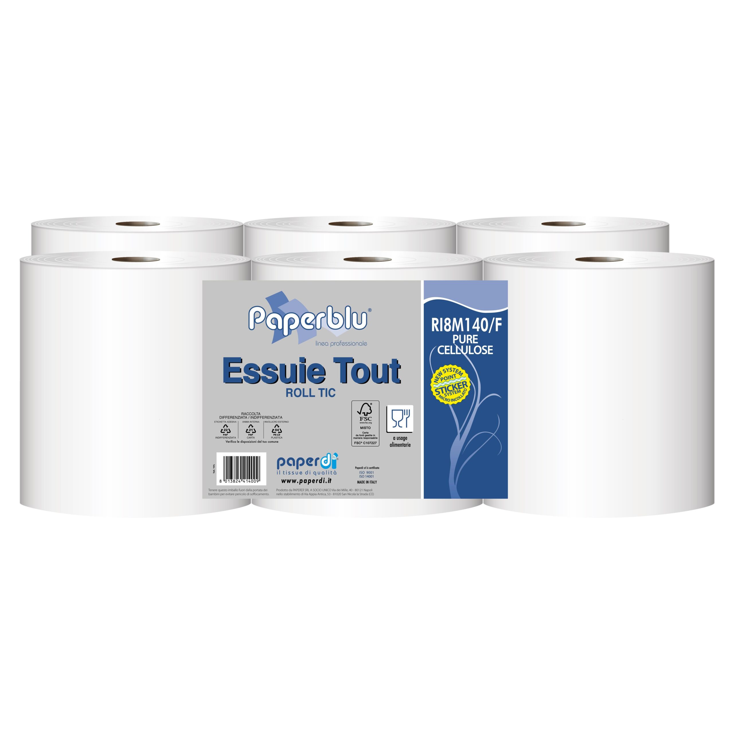 ASCIUGAMANI Essuie Tout AUTOCAT PURA CELL. 2 V. H19,7.F19  CONF. 6 ROTOLI